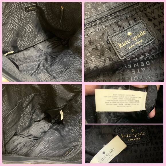 KATE SPADE X-Large Black Leather N/S PRIMROSE HILL "JAMES" Tote - Picture 10 of 15